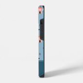 かわいいドゥードルタウンシーン柄 iPhoneケース (左側面)