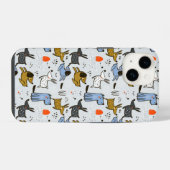 かわいいドゥードル犬のデザイン iPhoneケース (裏面横)