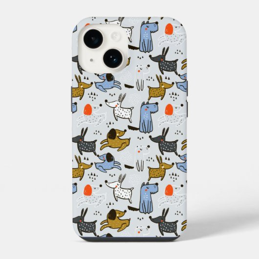 かわいいドゥードル犬のデザイン iPhoneケース (裏面)