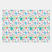 かわいいドクターナース医療用品パターン ラッピングペーパーシート (正面3)