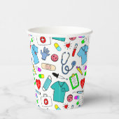 かわいいドクターナース医療用品パターン 紙コップ (右)