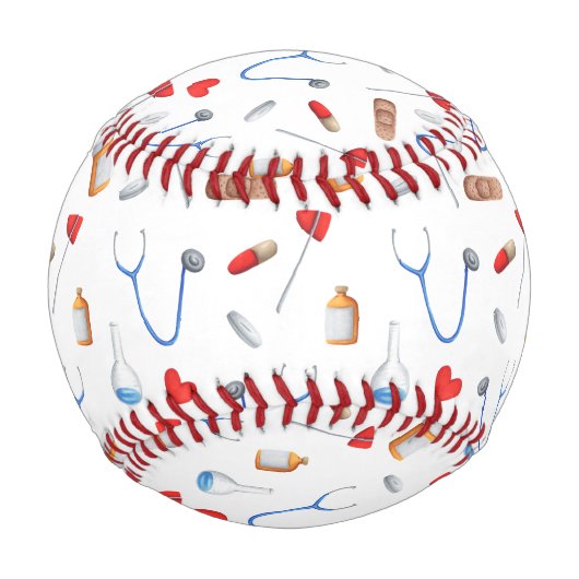 かわいいドクターナース薬具パターン 野球ボール (正面)