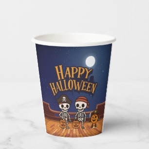 かわいいドクロとかぼちゃのハロウィン 紙コップ