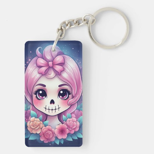 かわいいドクロのアクリルキーホルダー キーホルダー (裏面)