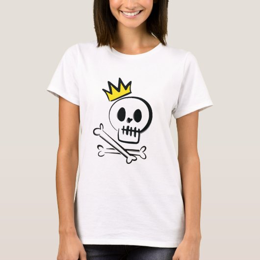 かわいいドクロの王冠 - ハロウィンの楽しいイラスト Tシャツ (正面)