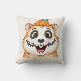 かわいいドクロの顔のペイントをしたハムスターのハロウィングッズ クッション