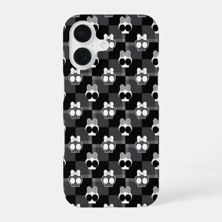 かわいいドクロ柄 iPhone 16ケース