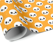かわいいドクロ ハロウィーンパターン ラッピングペーパー (ロールコーナー)