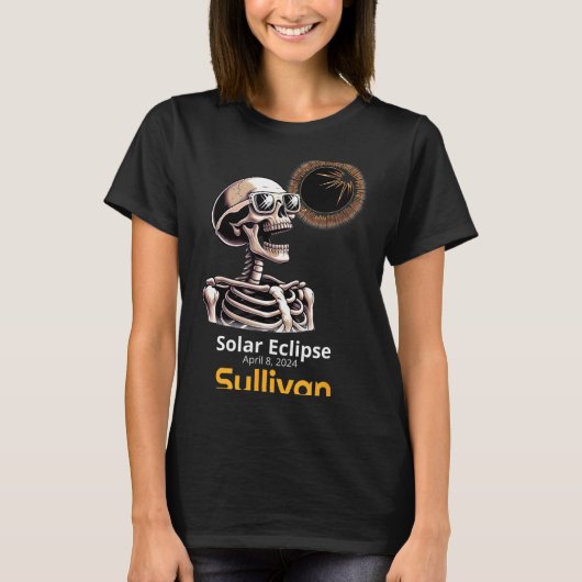 かわいいドクロ 日食 サリバン インディアナ Tシャツ (正面)