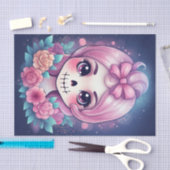 かわいいドクロ 薄葉紙 (クラフト)