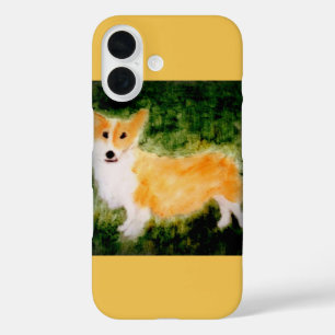 かわいいドッグアートコルギ iPhone 16ケース