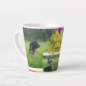 かわいいドッグインラペシードフィールドコラージュラテマグカップ カフェラテマグ (左アングル)