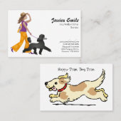 かわいいドッグウォーカーペットシッターの名刺 名刺 (正面/裏面)