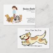 かわいいドッグウォーカーペットシッターの名刺 名刺 (正面/裏面)