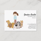 かわいいドッグウォーカーペットシッターの名刺 名刺 (正面)