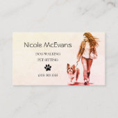 かわいいドッグウォーカーペットシッター 名刺 (正面)