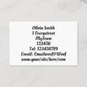 かわいいドッグウォーカーペットシッター 名刺 (裏面)