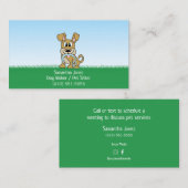 かわいいドッグウォーカーペットシッティングサービス 名刺 (正面/裏面)