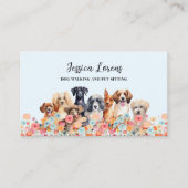 かわいいドッグシッター、ペットトリマー、獣医、フローラ 名刺 (正面)