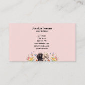 かわいいドッグシッター、ペットトリマー、獣医、プードル 名刺 (裏面)