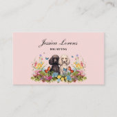 かわいいドッグシッター、ペットトリマー、獣医、プードル 名刺 (正面)