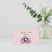 かわいいドッグシッター、ペットトリマー、獣医、プードル 名刺 (スタンド正面)