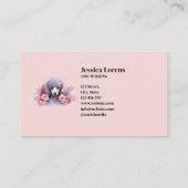 かわいいドッグシッター、ペットトリマー、獣医、プードル 名刺 (裏面)