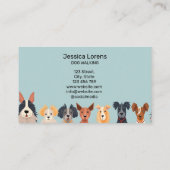 かわいいドッグシッター、ペットトリマー、獣医、子犬 名刺 (裏面)
