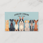 かわいいドッグシッター、ペットトリマー、獣医、子犬 名刺 (正面)