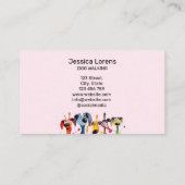 かわいいドッグシッター、ペットトリマー、獣医、子犬 名刺 (裏面)