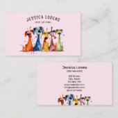 かわいいドッグシッター、ペットトリマー、獣医、子犬 名刺 (正面/裏面)