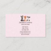 かわいいドッグシッターPETトリマー獣医パピー 名刺 (裏面)