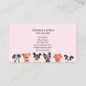 かわいいドッグシッターPETトリマー獣医パピー 名刺 (裏面)