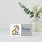 かわいいドッグシッティングイラストレーション 予約カード (スタンド正面)