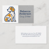 かわいいドッグシッティングイラストレーション 予約カード (正面/裏面)