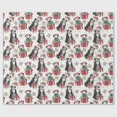 かわいいドッグスのクリスマス紙 ラッピングペーパー (フラット)