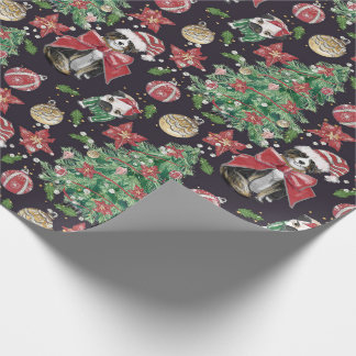 かわいいドッグスのクリスマス紙 ラッピングペーパー