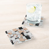 かわいいドッグズグラスのコースター ガラスコースター (アングル)