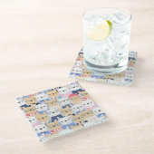 かわいいドッグズグラスのコースター ガラスコースター (アングル)