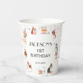 かわいいドッグポー – パーティー誕生日 紙コップ (正面)