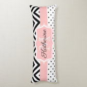 かわいいドットとシェブロン ボディピロー (裏面 (縦))