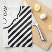 かわいいドットとストライプ キッチンタオル (四つ折り)