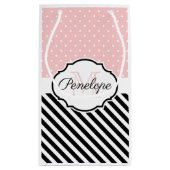 かわいいドットとストライプ スモールペーパーバッグ (裏面)