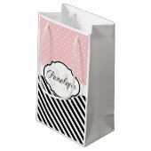 かわいいドットとストライプ スモールペーパーバッグ (裏面アングル)