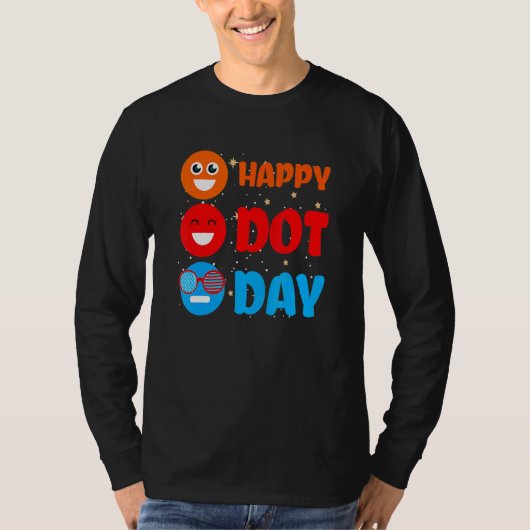 かわいいドットパターンスマイル9月国家幸福な行 Tシャツ (正面)