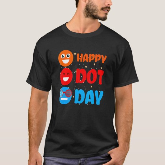 かわいいドットパターンスマイル9月国家幸福な行 Tシャツ (正面)