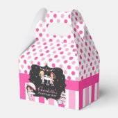 かわいいドットピンクガールズティーパーティー誕生日ありがとう フェイバーボックス (正面サイド)