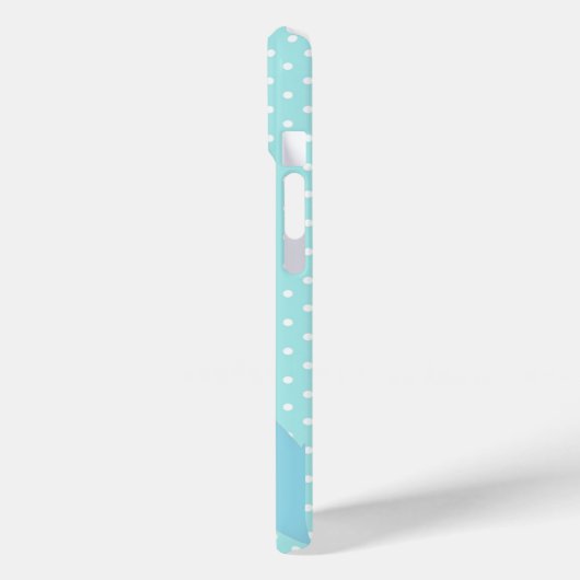 かわいいドットブルーミントルアート オーダーメイド Case-Mate iPhoneケース (裏面 / 左)
