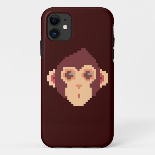 かわいいドット絵の猿の顔 Case-Mate iPhoneケース (裏面)