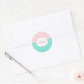 かわいいドット&シェブロン ラウンドシール (封筒)